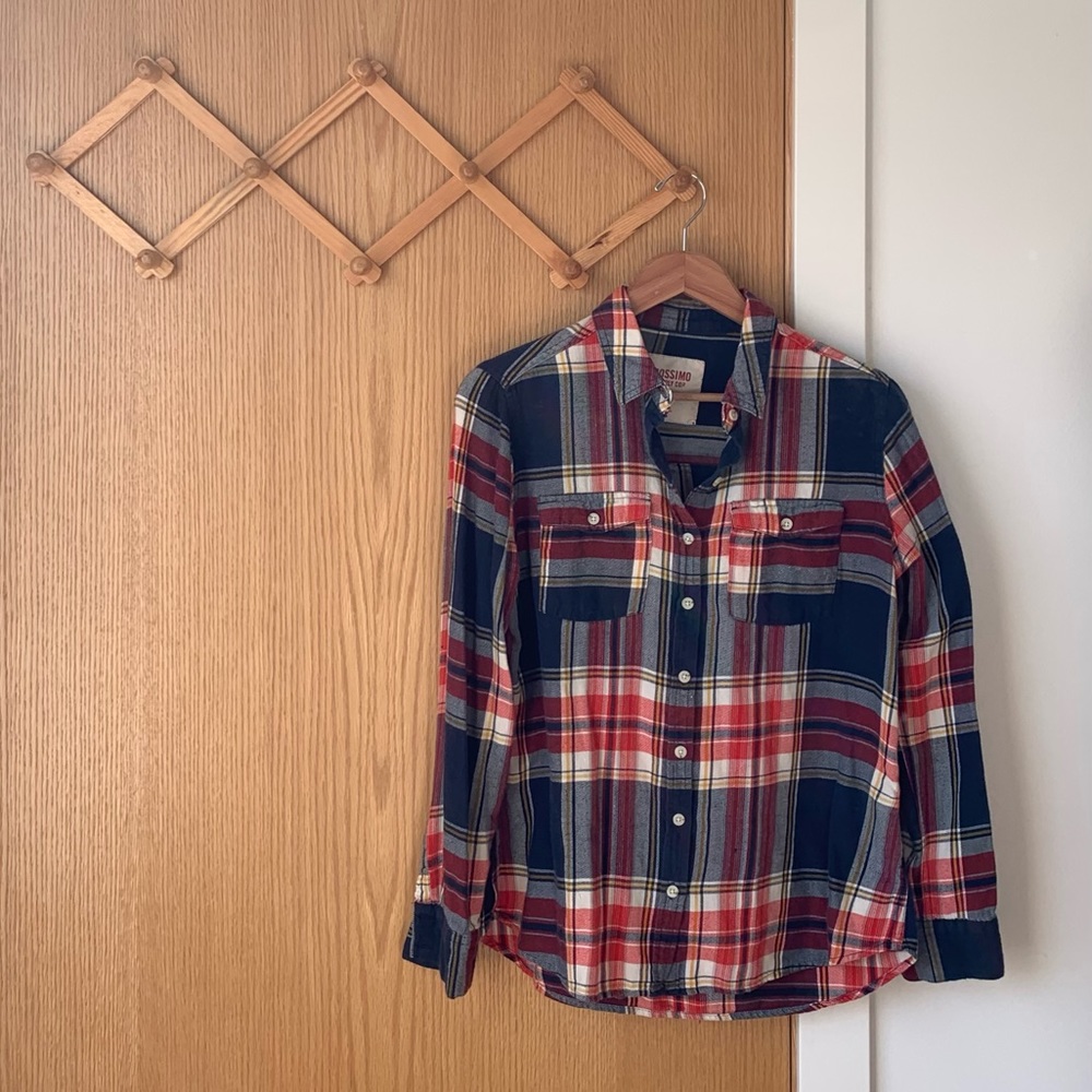 Mossimo Supply Co. Plaid Button Down in Red and Navy
